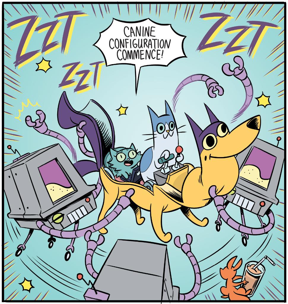 GraphixBooks's tweet photo. Charlie and August are practically joined at the hip thanks to an awesome robotic dog suit! #GraphixDynamicDuos @IanBoothby @spacecoyotl @Scholastic https://t.co/5EEHpB9PMn