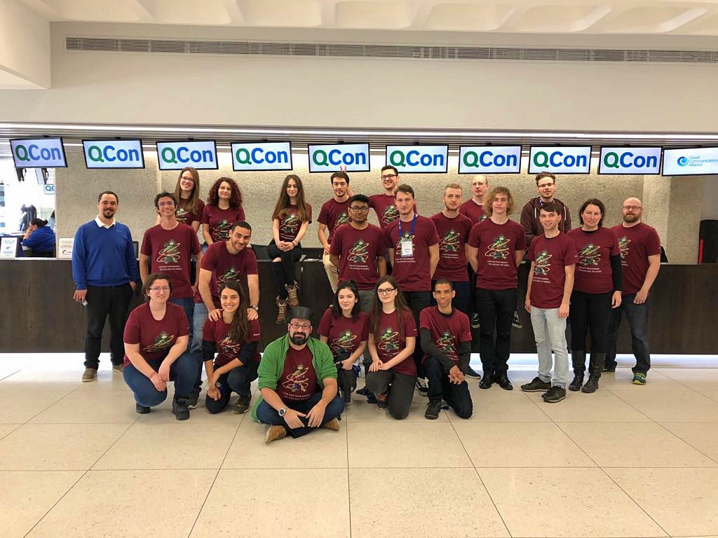 jfrog's tweet photo. And that's a wrap for @qconlondon!
Thanks to the community who makes this event great every year. And a special thanks to the event volunteers who represented JFrog so well today.
#qcon2018 https://t.co/i2CZ1eqYPj