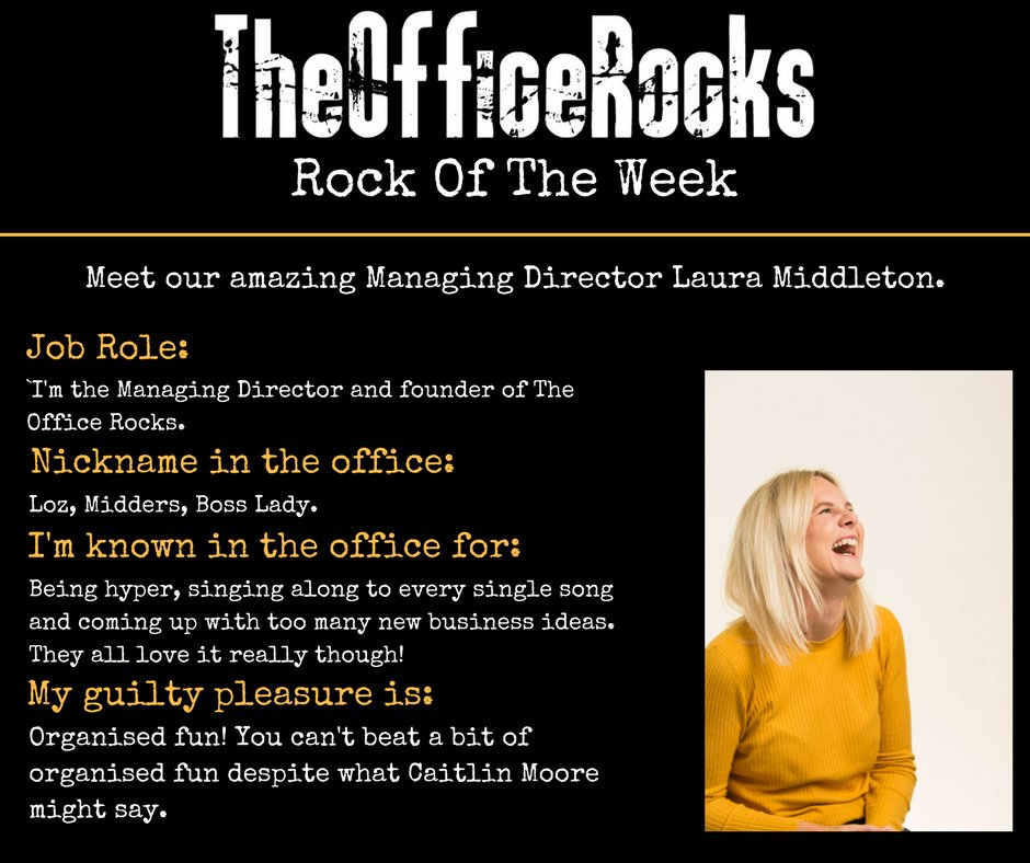 teamofficerocks's tweet photo. Our Rock Of The Week and Managing Director @LauraMidders 🙌🏼✨

#meettheteam #theofficerocks https://t.co/lnY3Ve4TEm