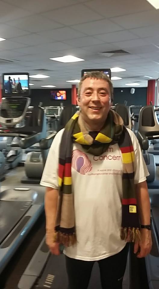 JohnAndrews2's tweet photo. I have no idea how Tom & Lalla managed all that running in scarves!!! Running for @Autism, 5K a day, #RunLikeATimeLord https://t.co/4K9KaJ1m33 https://t.co/4hce1SqGoB