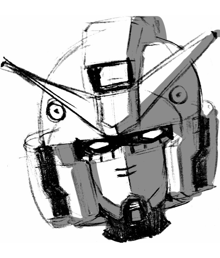 ガンダムの描き方 着色編です 色を着けます 色の濃さは50パーセントが良 浅田雅央 アニメーター志望のイラスト