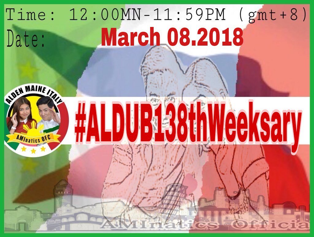 AMInaticsOFC's tweet photo. OUR OFFICIAL HASHTAG 
👉 #ALDUB138thWeeksary
👉 March 08 .2018
👉 support and spread 
👉 copy and paste 
@ofctrendsetter @ALDUBHashtagSQ @OFCALDubKoTo @MaidenGraffix @ALDUBVISAYAS @KATHA_ADN   @ALDUBNation @AlDubBigBoyz @AlDubBigGirlz @yodabuda @ALDUB_GIJanes
@autumnharmony89 https://t.co/qPgaqT7Uwh