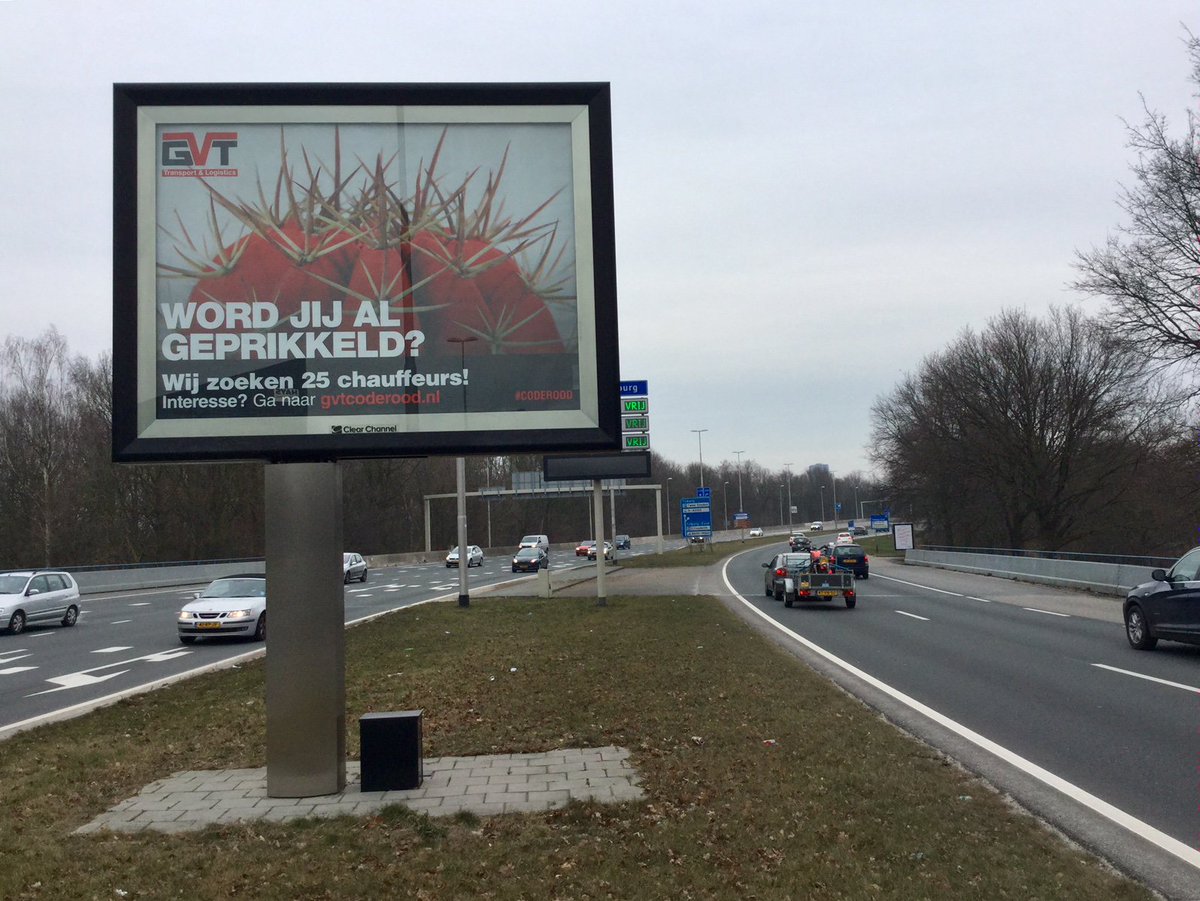 Geprikkelde Campagne: GVT Transport &amp; Logistics zoeken 25 #chauffeurs! ga naar gvtcoderood.nl