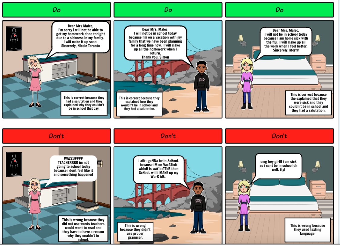 sandymalec's tweet photo. Using StoryboardThat to learn Email Etiquette on Grade 6 Tech Lit Class. #emailetiquette @StoryboardThat #walthamedtech https://t.co/S5HL5a759h