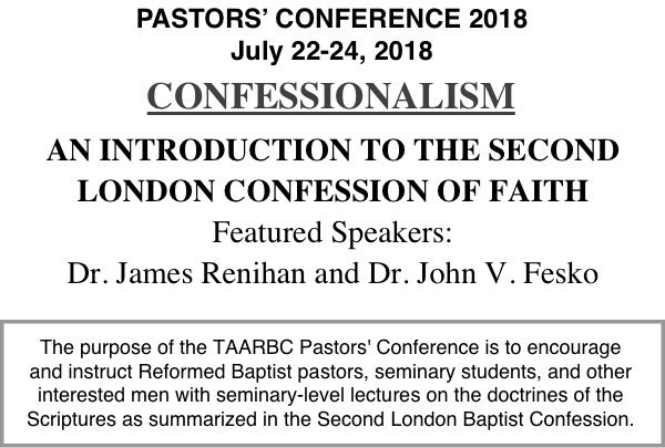 MattVincent2LCF's tweet photo. You're invited to the first Texas Area Association of Reformed Baptist Churches Pastors' Conference! #baptist #pastor #theology #reformedbaptist #particularbaptist #2LCF #SecondLondonConfessionofFaith 
https://t.co/axAkDFZiOU https://t.co/t3WgixBqnX