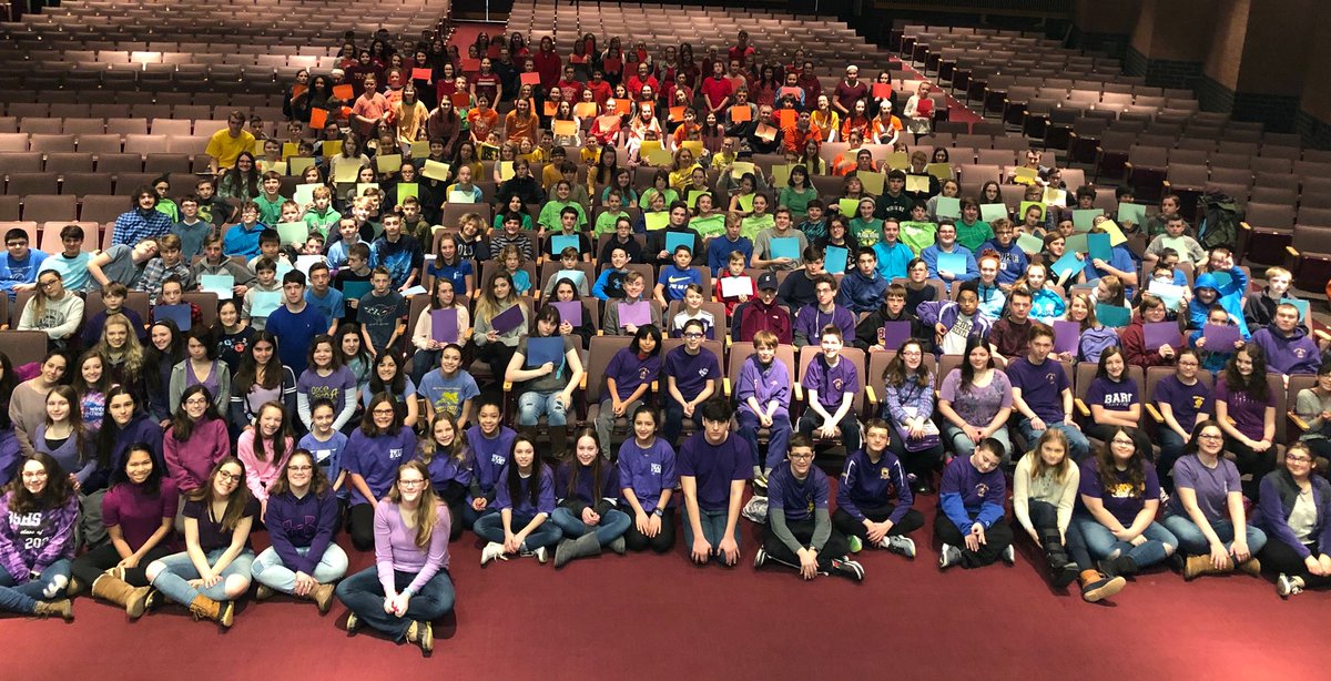 BSPA Music students grades 6-12 participating in Rainbow Day during Music Spirit Week! #bspamusic #musicinourschoolsmonth