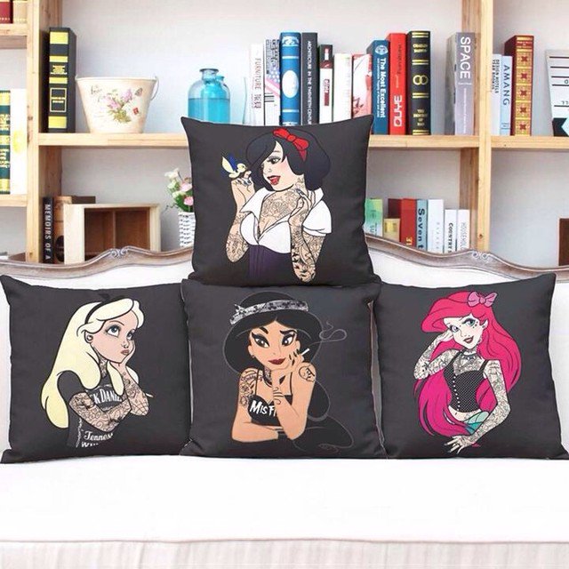 Gothic Elsa Pillow Case  Frozen Pillow Gothic Pillow Disney Princess Tattoo   eBay
