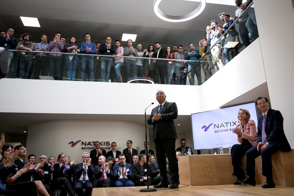 Portugal é um país de #inovação e essa é uma das razões que motivou o Banco de Investimento @Natixis a investir 23,5 milhões de euros no Centro de Competências da cidade do #Porto, onde trabalham já mais de 300 pessoas, com o objetivo de em breve serem 600.