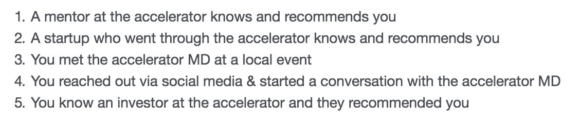 GANConnect's tweet photo. We recently compiled our 2018 Data Report on how #GANAccelerators are running their programs. One Q we always ask: How they find the majority of great applicants. #Startups: Here are the top 5 responses. Key theme—connect w/ someone directly; it's your best shot at acceptance. https://t.co/MQiUOkrvAn