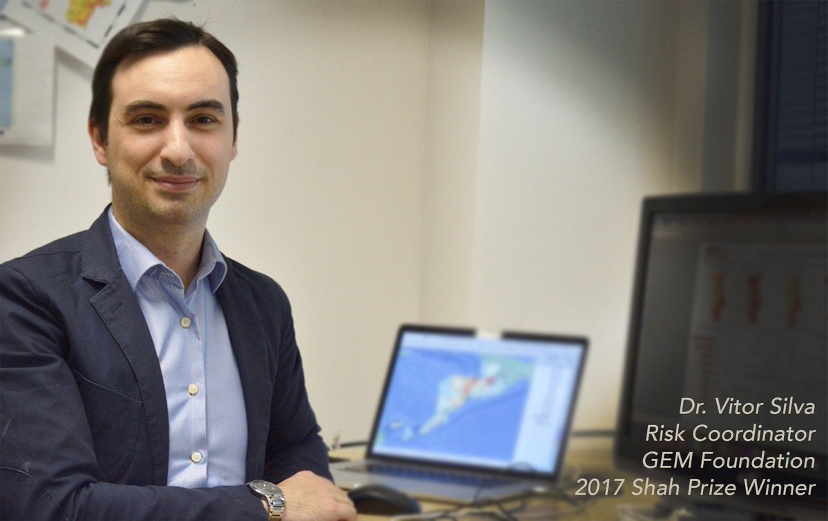 gem_risk's tweet photo. Proud and honored to announce that @GEMwrld's @VitorS1lva has been awarded the 2017 Shah Family Innovation Prize 🏅 "for creativity, innovation and entrepreneurial spirit in the field of #earthquake #risk mitigation and management"! @EERI_tweets https://t.co/rh1vPJH3ze
