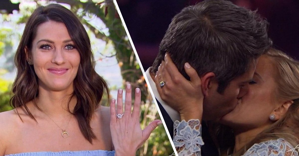 accesshollywood's tweet photo. Arie put a ring on it...twice. 😳 How do #TheBachelor winners #BeccaK & #LaurenB's rings compare?https://t.co/Y6bM8NrOVN https://t.co/Xp3rCSMVko