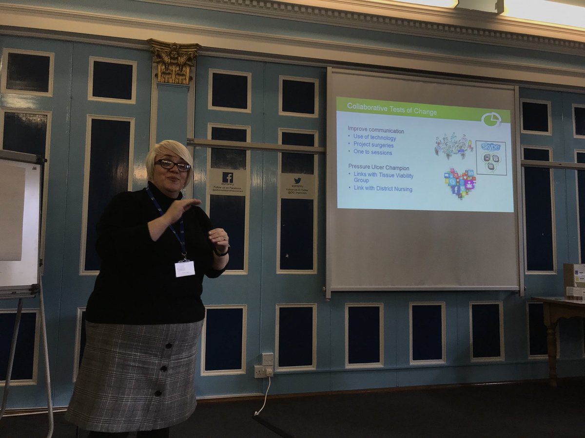 mratgmurray's tweet image. Julie White (Chief Operating Officer) gives Donna Lamont (Abbey Gardens) their certificate for participating in @SPSP_PC #spsppu collab. Donna Craig and Nicola Sloan share the “local journey” of the 5 care homes and their excellent team @DGNHS approach. “It’s the simple things”