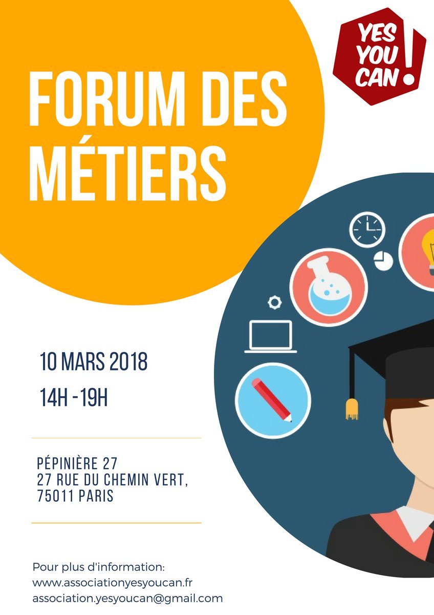 assoYYC's tweet photo. Samedi prochain, c'est notre deuxième forum annuel des métiers ! Lycéens ou étudiants en première année d'études supérieures, venez rencontrer nos intervenants et participer à nos ateliers ! #orientation @parcoursup_info https://t.co/EAnMcVwHHX