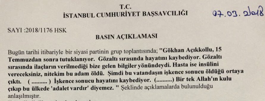alifuatduatepe's tweet photo. 🔴 İstanbul Cumhuriyet Başsavcılığından son dakika açıklaması ‼️ https://t.co/zKXFywgNSv