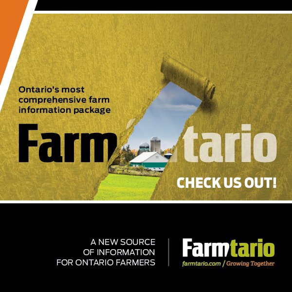 Welcome to Farmtario. Who are we? We're a new ag-information source for Ontario farmers, backed by <a href="/GlacierFarmedia/">Glacier FarmMedia</a>, Canada's leading farm publisher. You'll see us at farmtario.com, in your inbox and in your mailbox. ow.ly/kePN30iOdIc