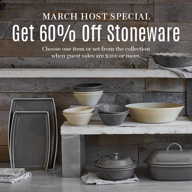 As if you didn't have enough reasons to host a party this month, we just gave you another! 🙌 Get 60% off any piece of our stoneware—the perfect piece for all your spring celebrations. For more information visit: bit.ly/2oVd8dh