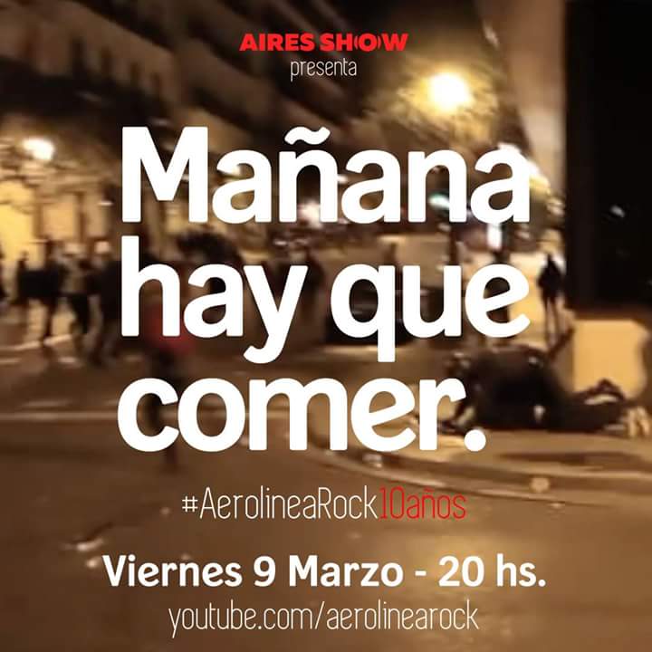 AerolineaRock's tweet photo. 🤘Faltan 2 días🤘
Lanzamos nuestro nuevo tema con un video que no te podés perder. 🔥 “Mañana hay que comer”.🔥 #aerolinearock10años // @AiresShow https://t.co/rvgx652zFw