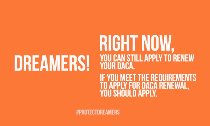 RepJuanVargas's tweet photo. Right now, you can still apply to renew your DACA. #DREAMers, if you meet the requirements to apply for #DACA renewal, you should apply ➡️ https://t.co/yjz6JZ92Ty https://t.co/v0d5nOkaSz