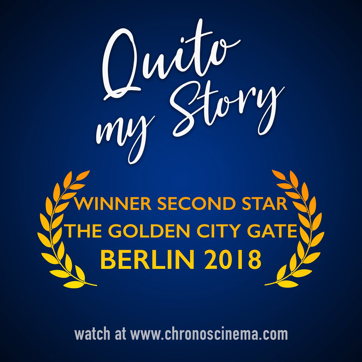 Our film #quitomystory wins “Second Star” at The Golden City Gate in Berlin 2018! 
News at chronoscinema.com

cc <a href="/primowalker/">Ignacio Walker</a> <a href="/tecoallard/">Sergio Allard</a> <a href="/darqueros/">Denis Arqueros</a> @chuazer @diechenique <a href="/adrianespinosa/">Adrian Espinosa</a>.s