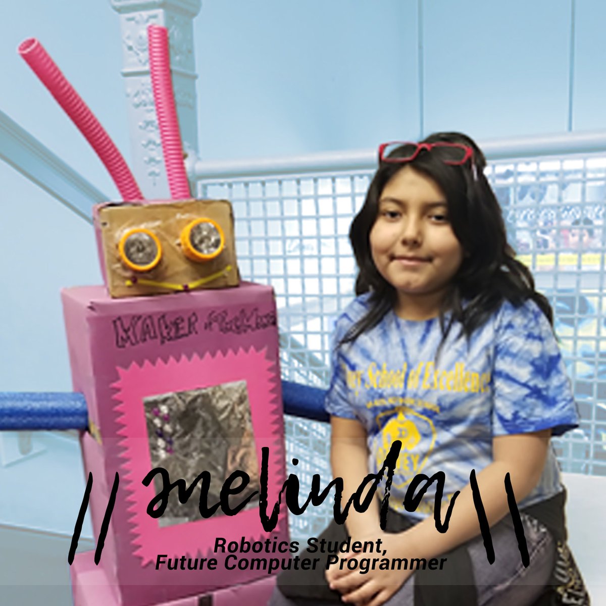 ASASafterschool's tweet photo. Melinda from @ASASChicago sat down to talk to us about building a robot for the visually-impaired and her plans to be a computer programmer. Only in the 5th grade, and she’s already a role model for girls in STEM! #womeninstem #girlsinstem #stem https://t.co/qHJR6Q9INE