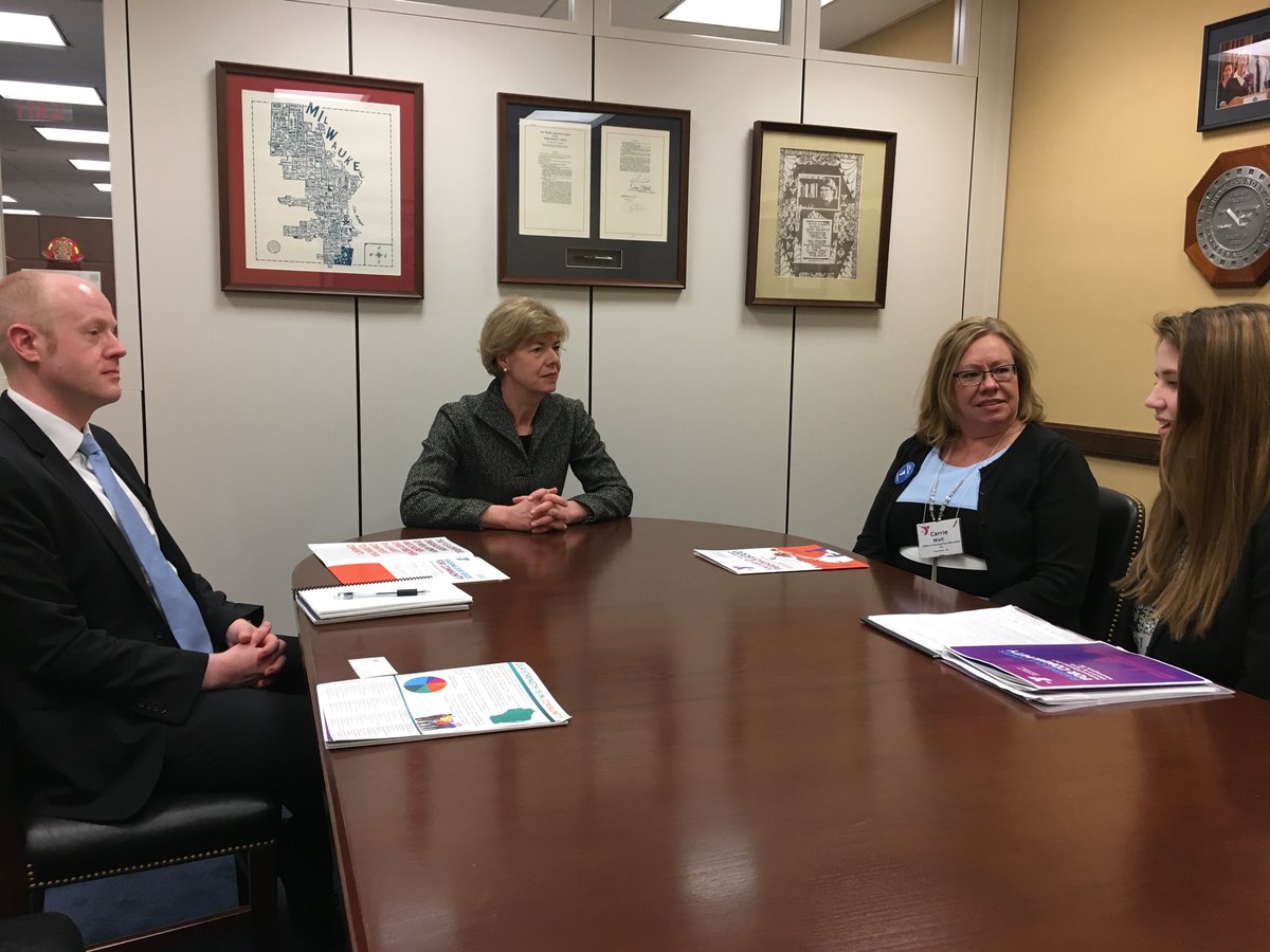 Great meeting with #YAdvocate <a href="/SenatorBaldwin/">Sen. Tammy Baldwin</a> today. Wisconsin Youth and Government Delegate sharing her thoughts in support of Child Protection. Thanks for all you do to support our great state of Wisconsin.  <a href="/NealDenton/">Neal Denton 🌻</a>  <a href="/KevinWashYMCA/">Kevin Washington</a>