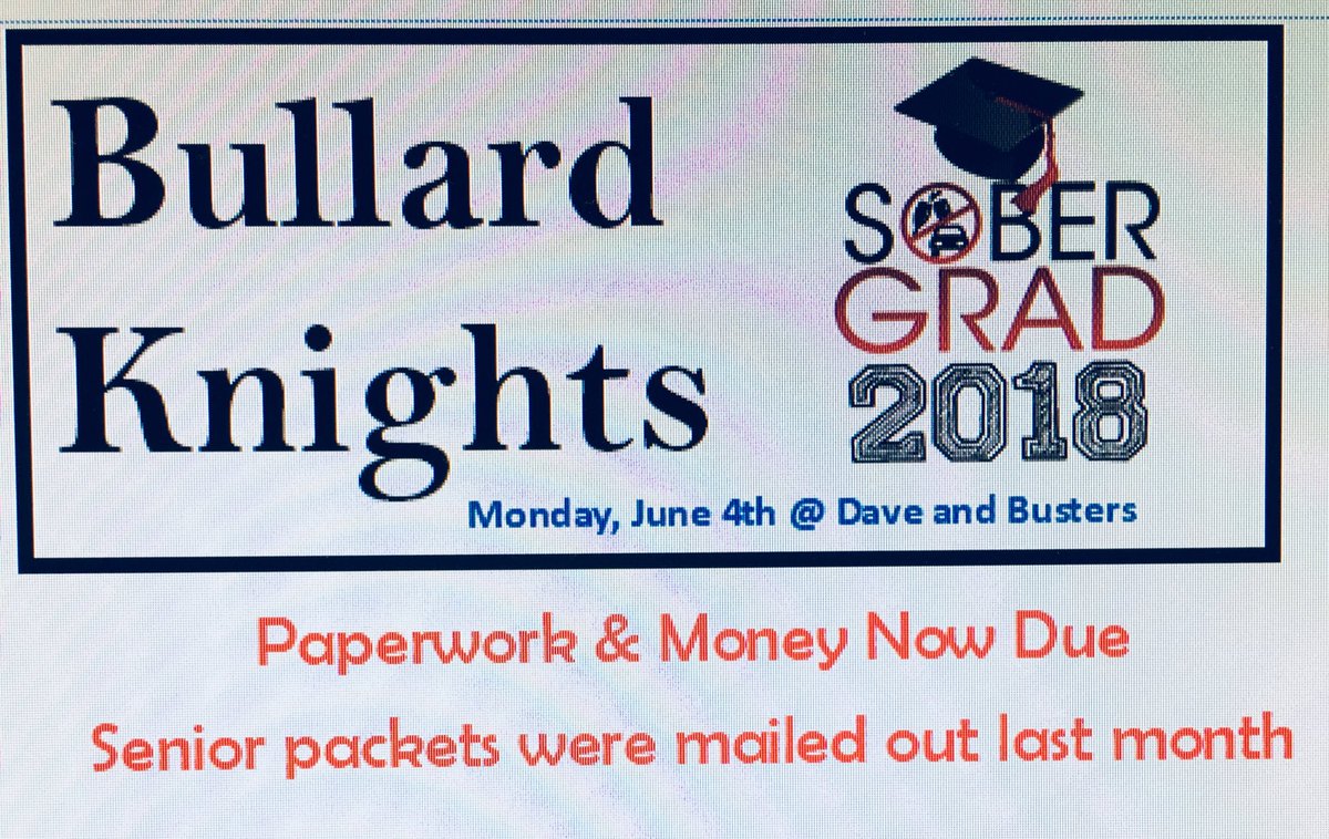 co18knights's tweet photo. SENIORS! Turn in Sober Grad paperwork to the front office! https://t.co/H9LeKtmJ8v