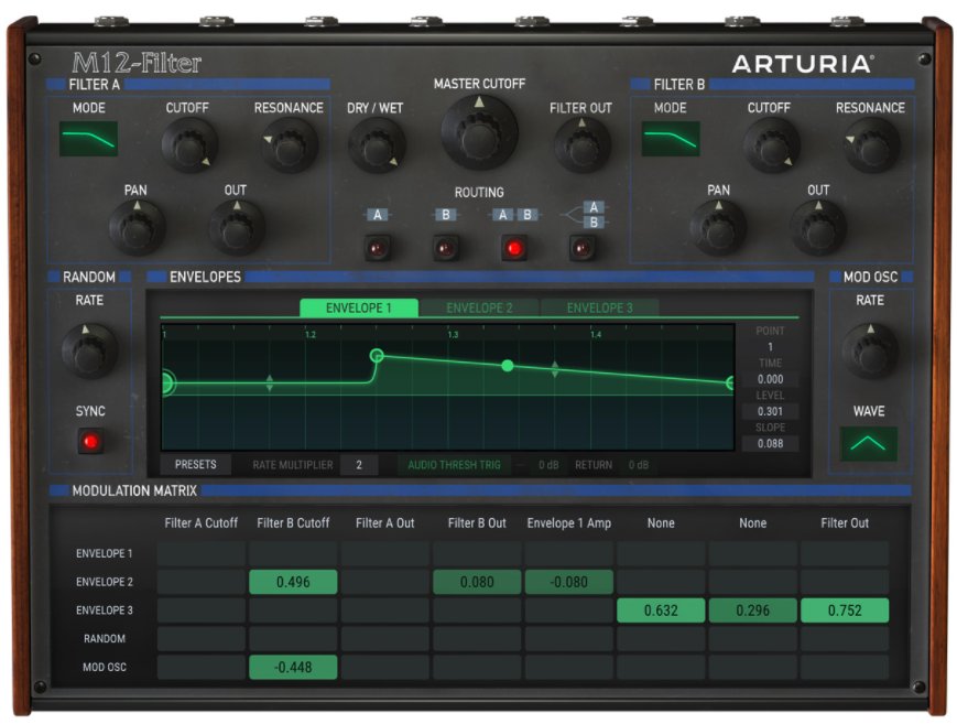 drklight808's tweet image. Woah!! This @ArturiaOfficial M12-Filter looks damn sweet. Can&apos;t wait to get my hands on it! #TomOberheim #matrix12 #analogemulation #audioplugins #arturia