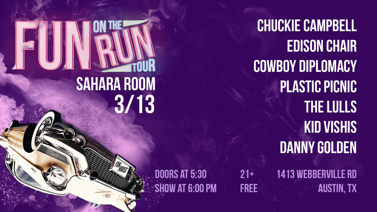 Our First show this SXSW! Stay tuned for all of our fun shit! <a href="/thesaharalounge/">Sahara Lounge</a> <a href="/FunHouseChi/">FUN HOUSE</a>