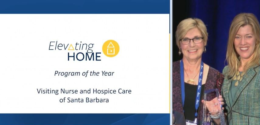The ElevatingHOME Program of the Year Award is presented to @VNHC for “PHorum: Perspectives in Healthcare,” a free community education program
&amp; annual symposium featuring progressive dialogue about healthcare issues critical to #SantaBarbara County. Congrats! #NLC2018