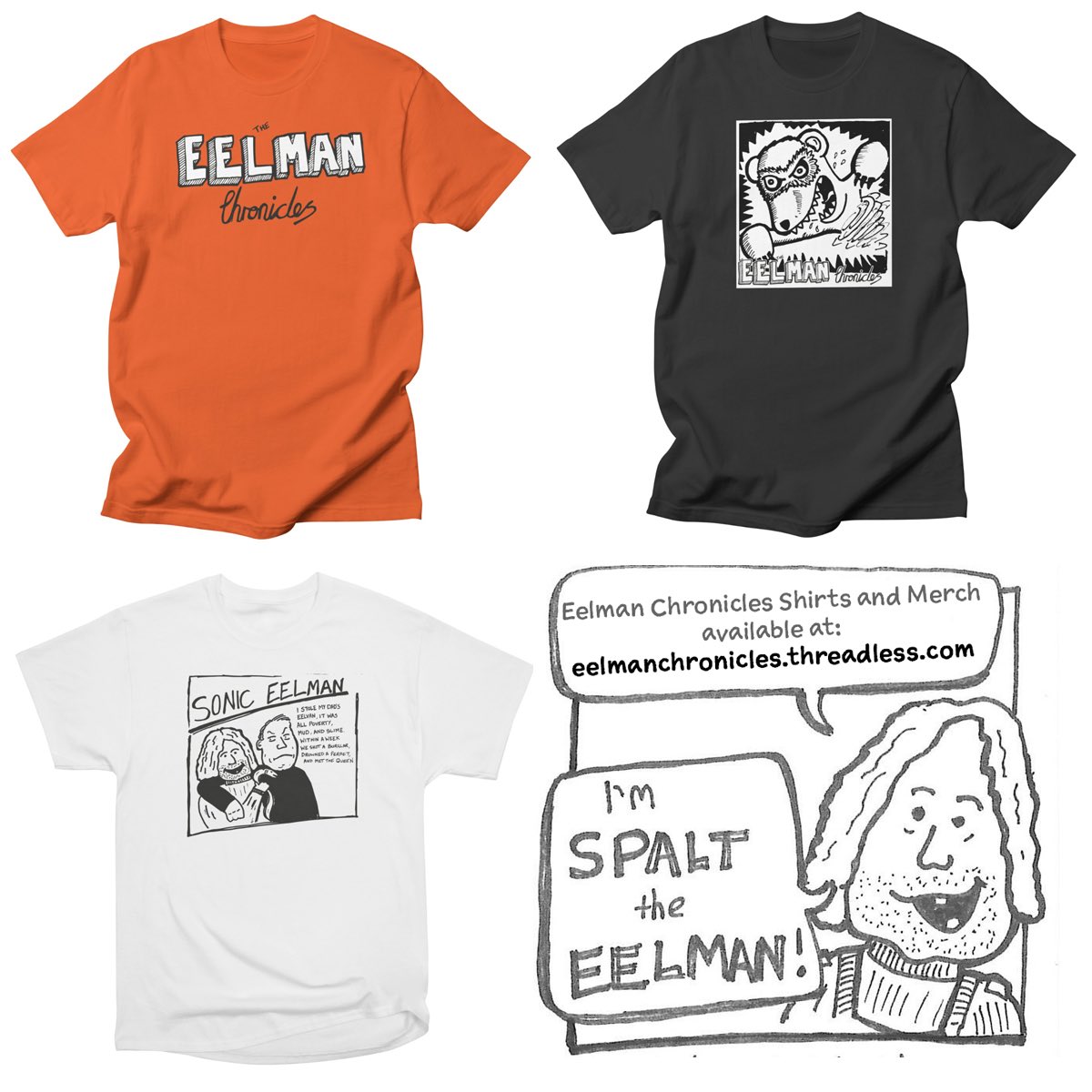Fenbeast_Pub's tweet photo. There’s FREE SHIPPING on all orders over $45 in the US / $80 rest of the world over at @threadless this week!
Why not look as stylish as these handsome chaps and grab yourself some #eelmanchronicles merch at https://t.co/EaRBsa9sGr?
#tshirt #comics #indiecomics https://t.co/WRsdoH5QKY