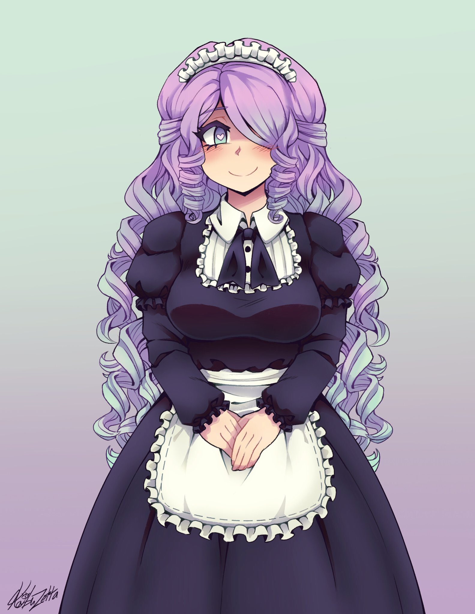 Kaiboozetta On Twitter Character Design Commission Of A Yandere Maid 💜