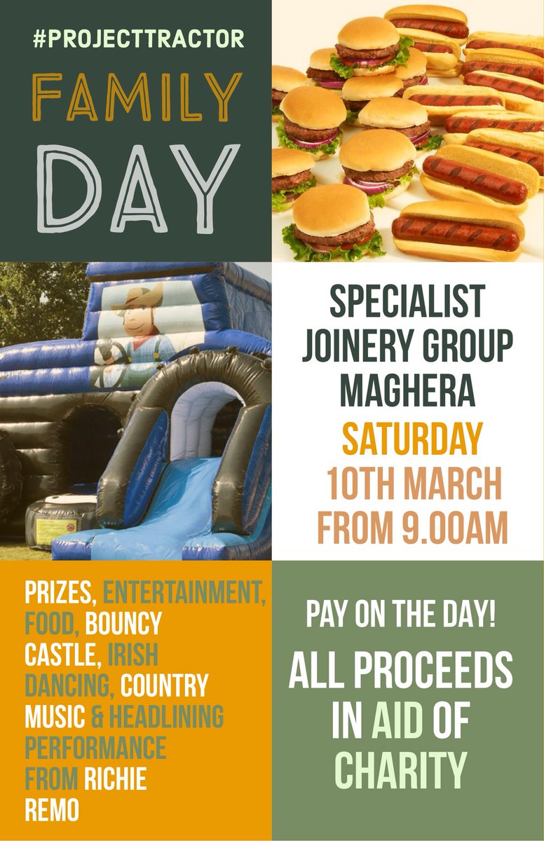 SpecialistGp88's tweet photo. Enjoy a family event at @SpJoineryGp HQ this Saturday 10th March  @whatsonNI - all proceeds to @nichildrenshosp @nichstweet @cftrust @alzheimerssoc @KingsCollegeNHS @SandsUK #childrenscancercharity #steps #OurLadyofLourdes #mairecurieni https://t.co/jGmMfYPWSy