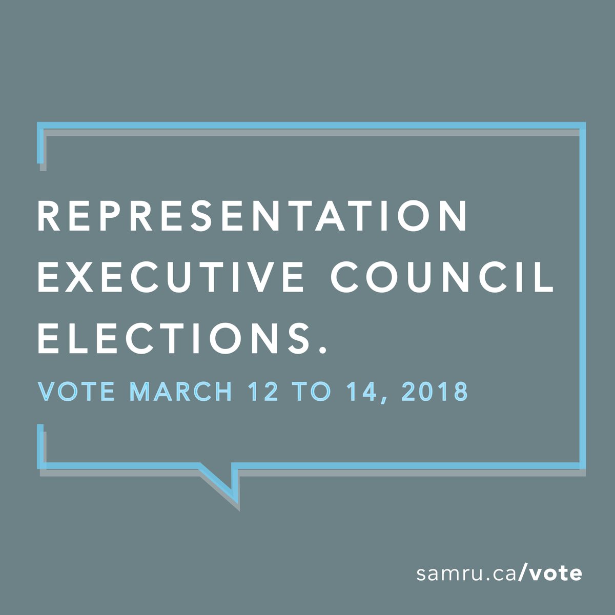 SAMRUBuzz's tweet photo. Get ready to vote in the Representation Executive Council elections, March 12 - 14! https://t.co/GgFP8MKdj2 https://t.co/qqw11r96qv