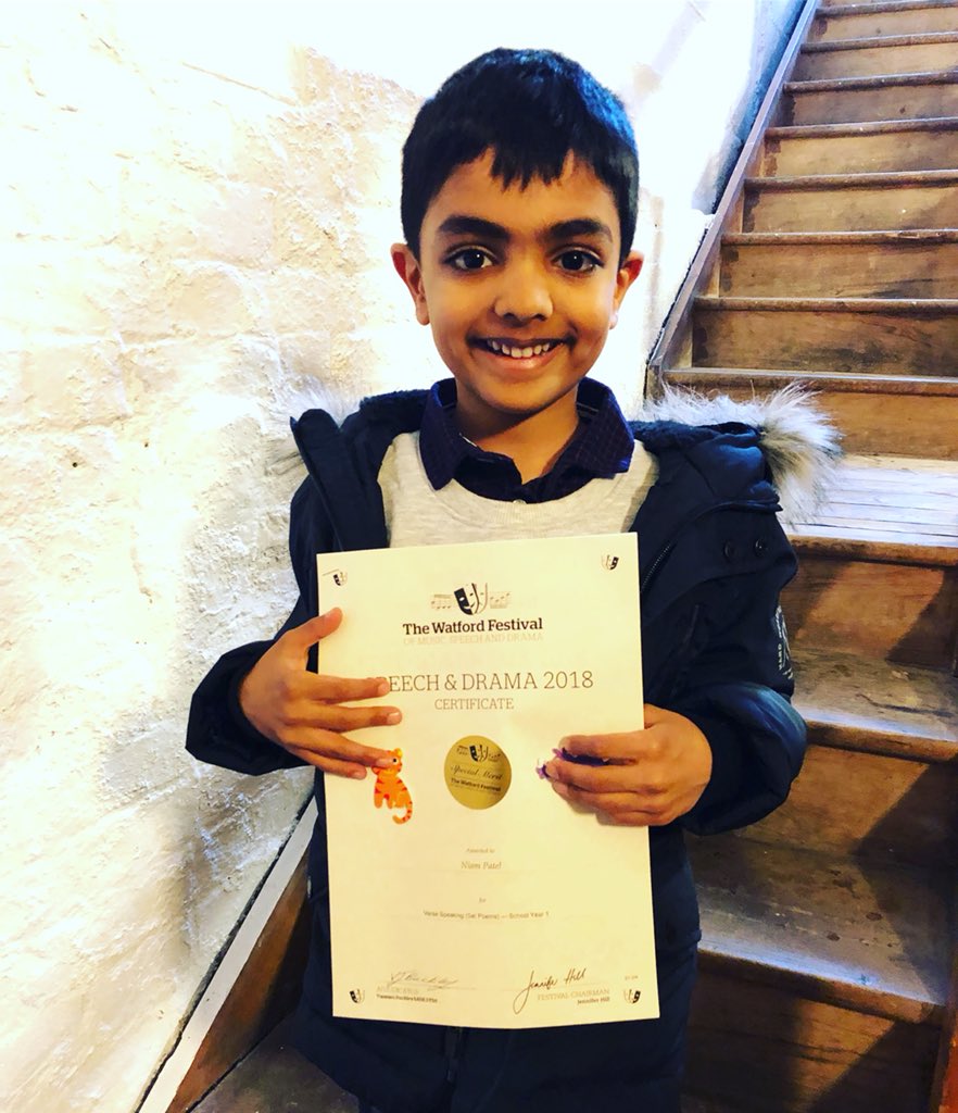 BrightLightsSch's tweet photo. Niam Patel performed his poem @FestivalWatford and did so well! ⭐️ #littleperformer #theatre https://t.co/L8K5xw5Cxg