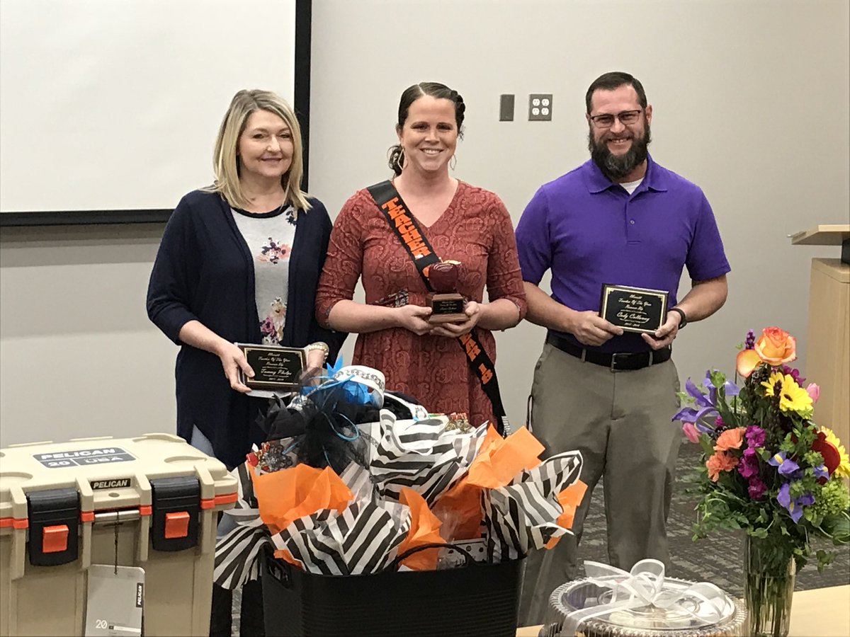 Congratulations to our TOY - Laura Splawn and the Runner Ups, Tammy Phelps &amp; Cody Callaway!
#oklaed #ourteachersrock