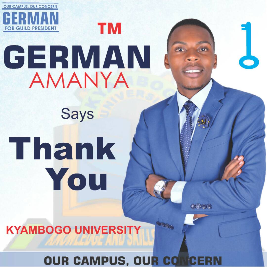 jonahkirabo's tweet photo. JUST IN; @FDCOfficial1's Amanya German wins the guild presidential race at Kyambogo. Banda is blue! @campusbeeug #BeeUpdates https://t.co/D5o5aGHeQK