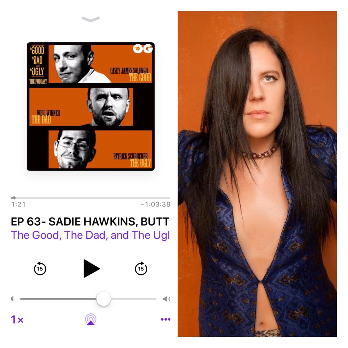 Episode 63 is a hot one as @AndreaComedy came on to defend her butt pics and learn the true story behind the Sadie Hawkins dance! She said we could use her butt selfie to promote the show but we chickened out! 

Full ep—> apple.co/2iMJ9V4
