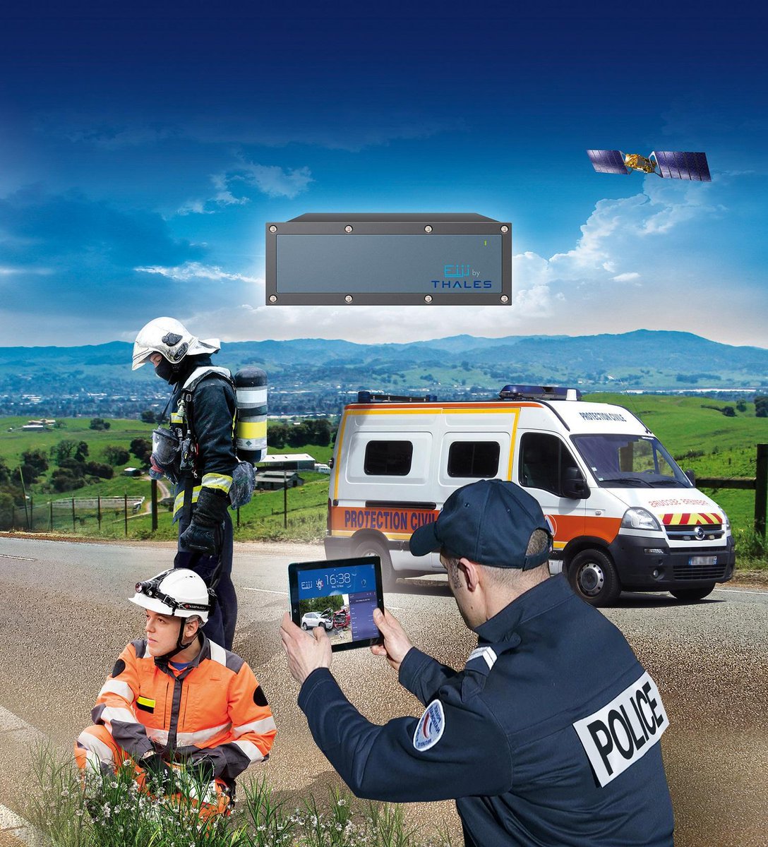 Thales_Cyber's tweet photo. [#CriticalComs] 🚓🚑🚒 A revolution in #emergency response and #CriticalMissions: #Eiji, a single box fitted to a vehicle, guaranteeing #secure, uninterrupted mobile coverage &amp; #network availability https://t.co/qCYAdYYvN7 https://t.co/h7NUXyKrLh