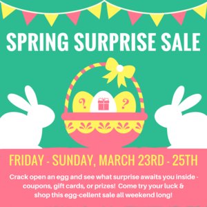9thStreetDurham's tweet photo. Get ready for Easter with @OneWorldMarket's Spring Surprise Sale on Ninth Street!  Crack open an egg and see what surprise awaits you inside - coupons, gift cards, or prizes. March 23rd &amp; 24th - 10am-6pm / March 25th - 12pm-5pm #discover9thstreet https://t.co/6Sikr7c0MM