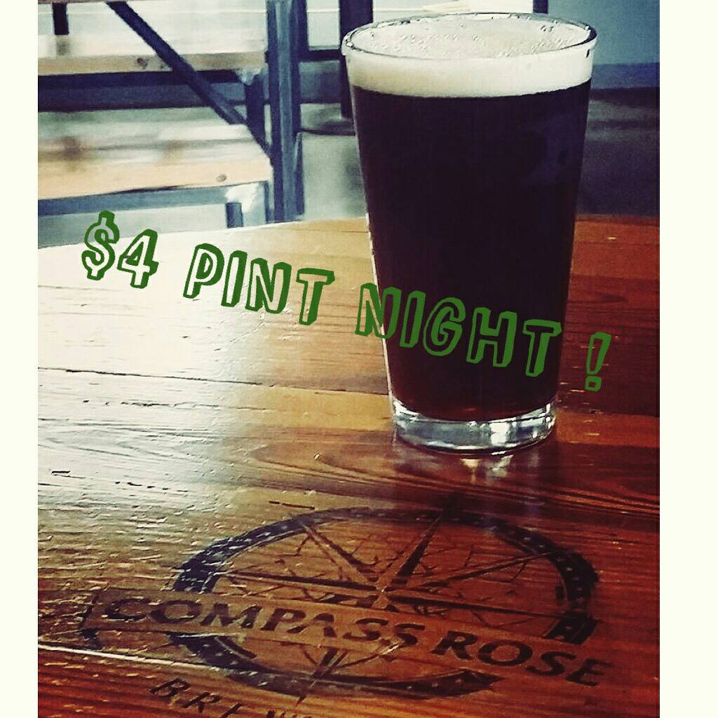 compassrosebrew's tweet photo. Come on out tonight for  $4 pints. @poblanostacos will be serving dinner from 5-9.  New beers are on the way. I hear one of them is pretty hazy. #drinklocal #raleighbreweries #raleighbeer #poblanostacosandmore #nccraftbeer #trianglecraftbeer https://t.co/jp6CvcI4Mh