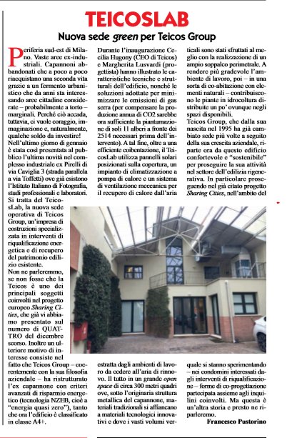 TeicosGroup's tweet photo. Sul Mensile #zona4 di  #milano si parla di  #nzeb #teicoslab https://t.co/TpHjf02D4I