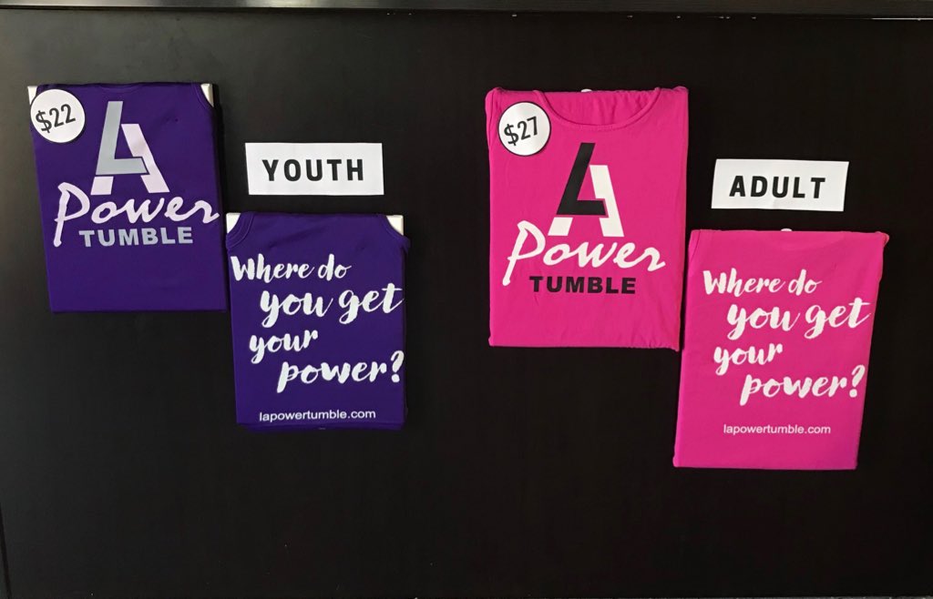 lapowertumble's tweet photo. NEW tank tops are in!!! 👀 Stop by the front desk and get yours today 💜💕 #lapowertumble #wheredoyougetyourpower https://t.co/sCOus4gQye