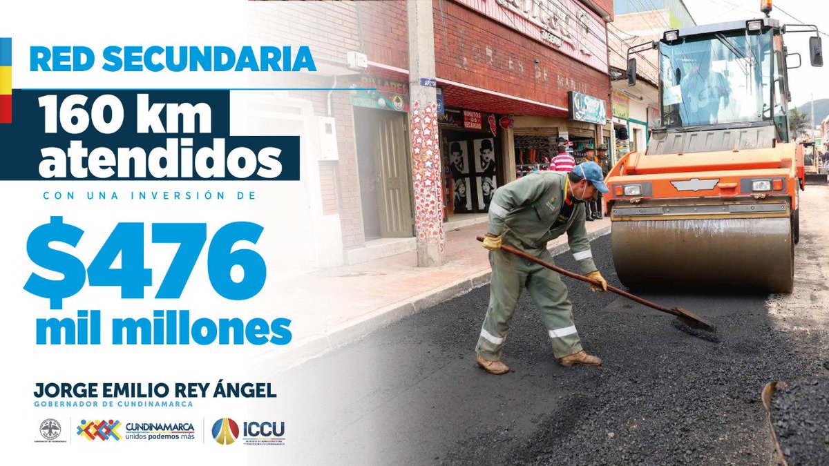 #InfraestructuraEnLaRegiónCentral  En Red Secundaria hemos atendido 160 km de vías, que benefician a miles de cundinamarqueses en zonas apartadas del departamento.