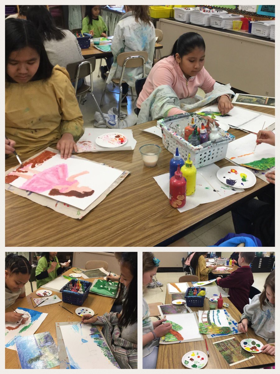 Look at our amazing Carol Stream 5th graders paint like an Impressionist! #cscheetahs #ccsd93