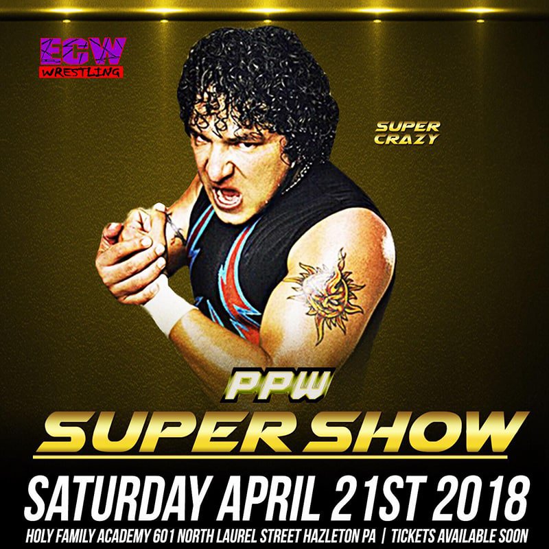 theRaceReels's tweet photo. April 21st! PPW Supershow featuring @RealJackSwagger @realboogey @IslasSupercrazy @MadisonRayne @SuicideTNAImpac Tickets available soon @ https://t.co/lfiMFbrhlT! #WethePeople #ComintoGetcha #PPW #ECW https://t.co/s3eOIYO7xM
