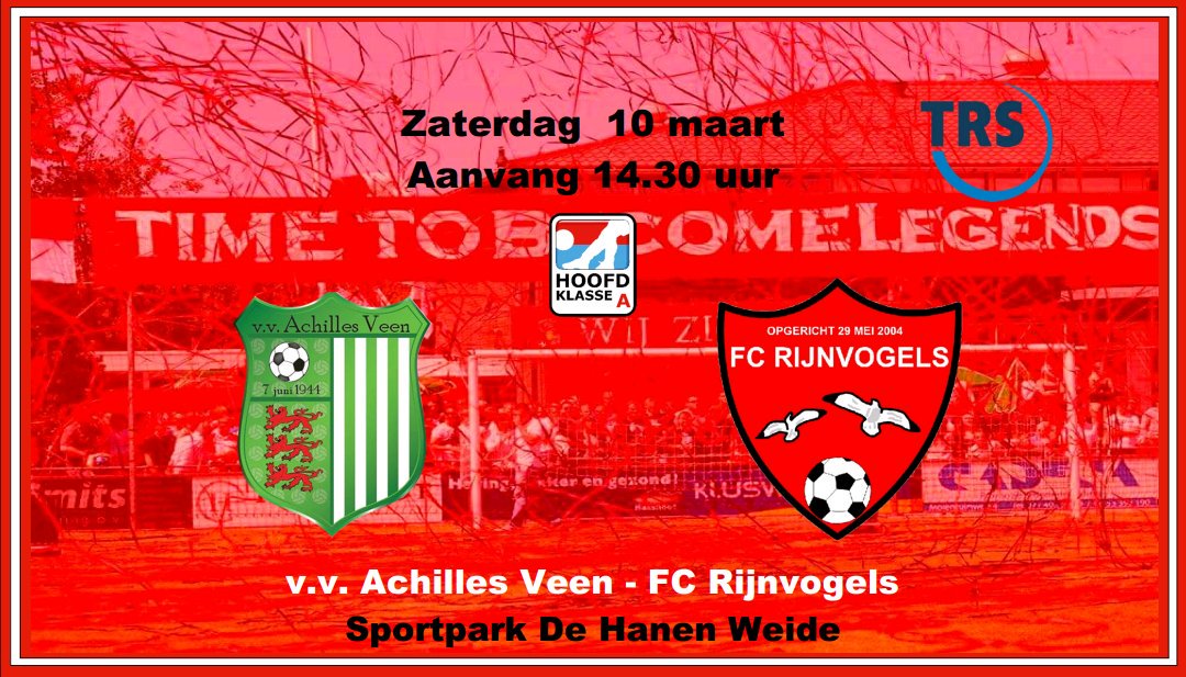 RijnvogelsFC's tweet photo. Zaterdag speelt fcr de uitwedstrijd tegen @AchillesVeen. Het is de eerste wedstrijd voor de #derdeperiode. Lees hier alvast de voorbeschouwing. https://t.co/tIiGFqMJue https://t.co/bndVFPu9JG