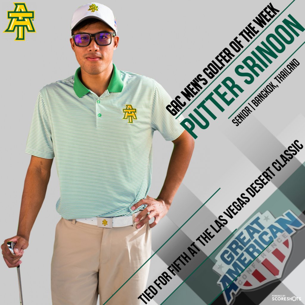 ATU_Athletics's tweet photo. MG | Putter Srinoon has been named #theGAC Men's Golfer of the Week! #FightOn https://t.co/YPLff4rpnN