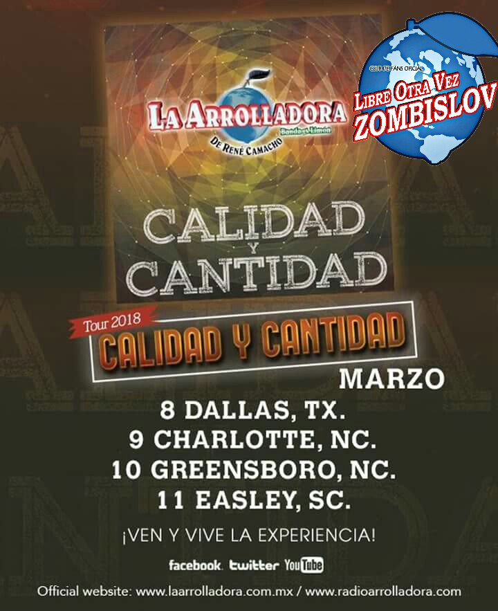 IselaTorresABL8's tweet photo. Te dejamos las presentación de este fin de semana!
Ve y vive la gran experiencia!!
#Tour2018
#CalidadyCantidad  @vincenelnino
 @ZombisLOVLeon  @MIGUELCOBAS @Arrolladora @ZombisLOVLeon https://t.co/AlpU3jTqGT
