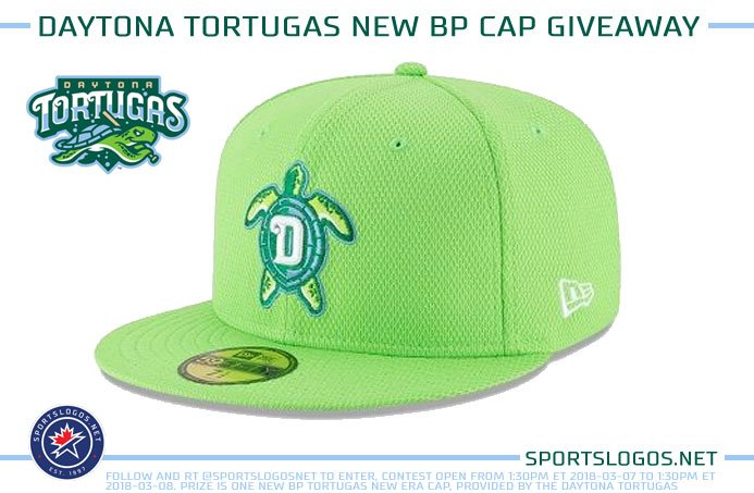CONTEST! Simply RT this tweet and follow <a href="/sportslogosnet/">Chris Creamer | SportsLogos.net</a> to be entered to win this brand new 2018 Daytona Tortugas BP New Era cap! #Contest

Prize courtesy <a href="/daytonatortugas/">Daytona Tortugas</a>

Winner will be chosen tomorrow (March 8, 2018) at 1:30pm ET