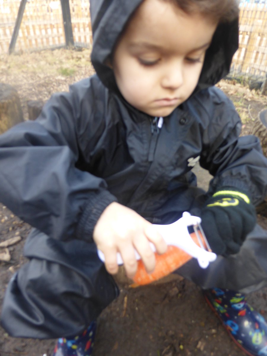 WoodhillFS's tweet photo. Reception have been learning how to use peelers safely @WoodhillSchool  #eyfs #forestschool #finemotor https://t.co/g9CYNY4GRd